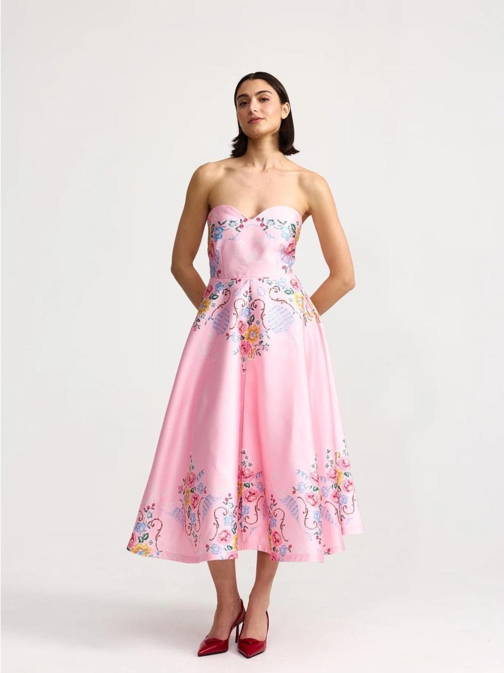 NWOT Aston Studio Amelie Dress Fairy Bouquet Pink - Picture 5 of 8